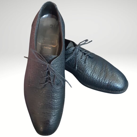 Rare Crockett & Jones Athlone SZ 9.5 Water Bison Vintage Black Men's Derby Shoes - Picture 3 of 16